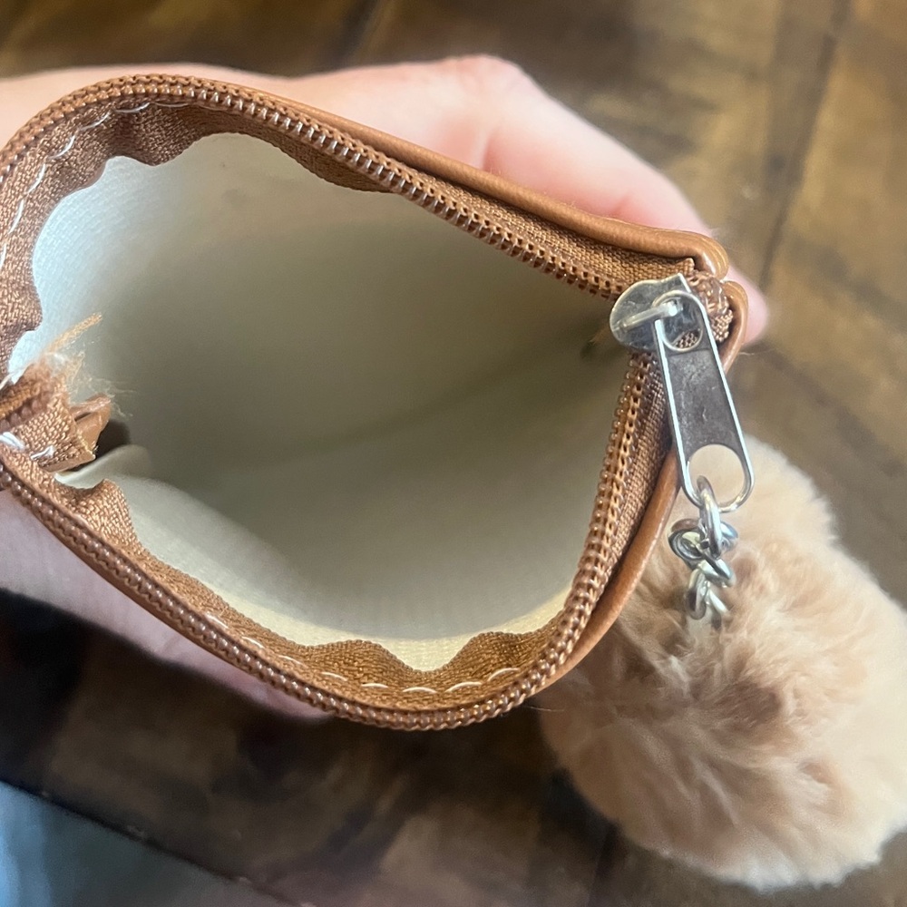 Character Print Wristlet Pouch with Pom Charm - Brown & Tan Labubu - Picture 4 of 4